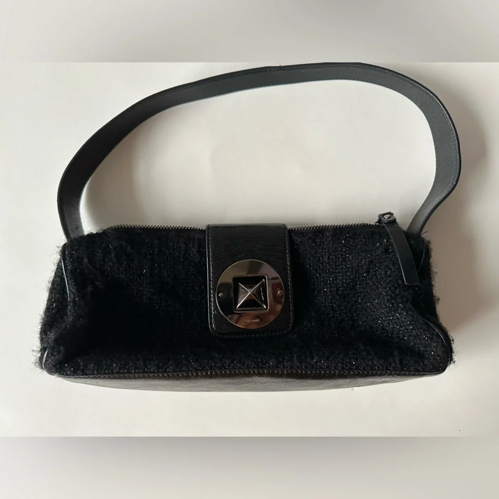 Kate Spade Black Textured Shoulder Bag - Picture 1 of 5